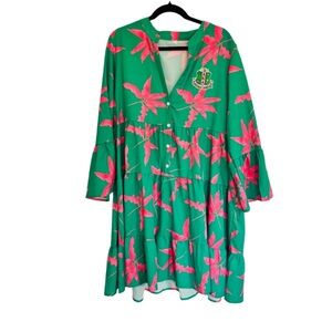Green and Pink Floral Dress